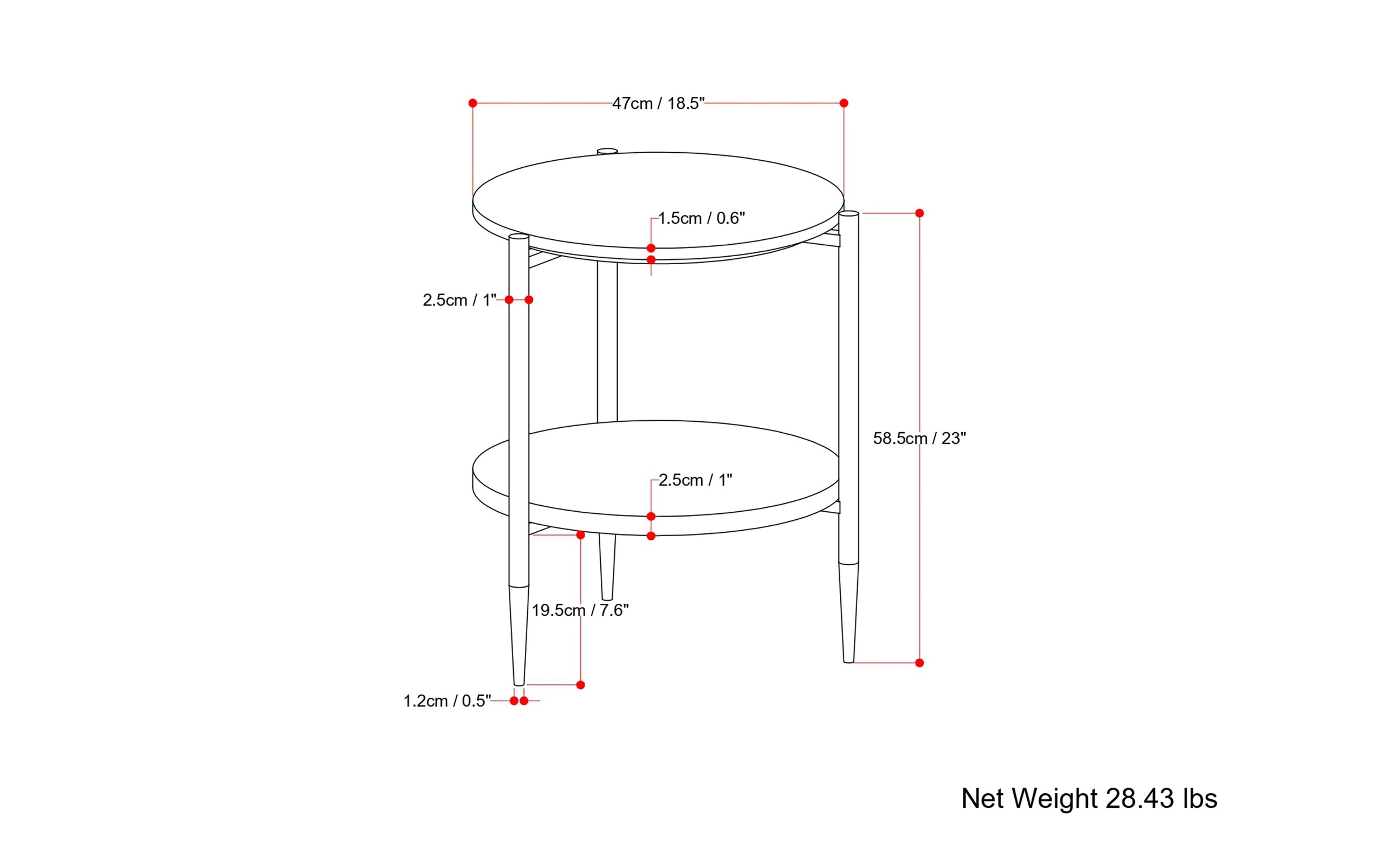 Wagner Round Marble & Wood Side Table