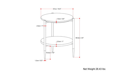 Wagner Round Marble & Wood Side Table