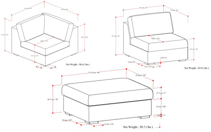 Jasmine Pit Sectional Sofa in Performance Fabric