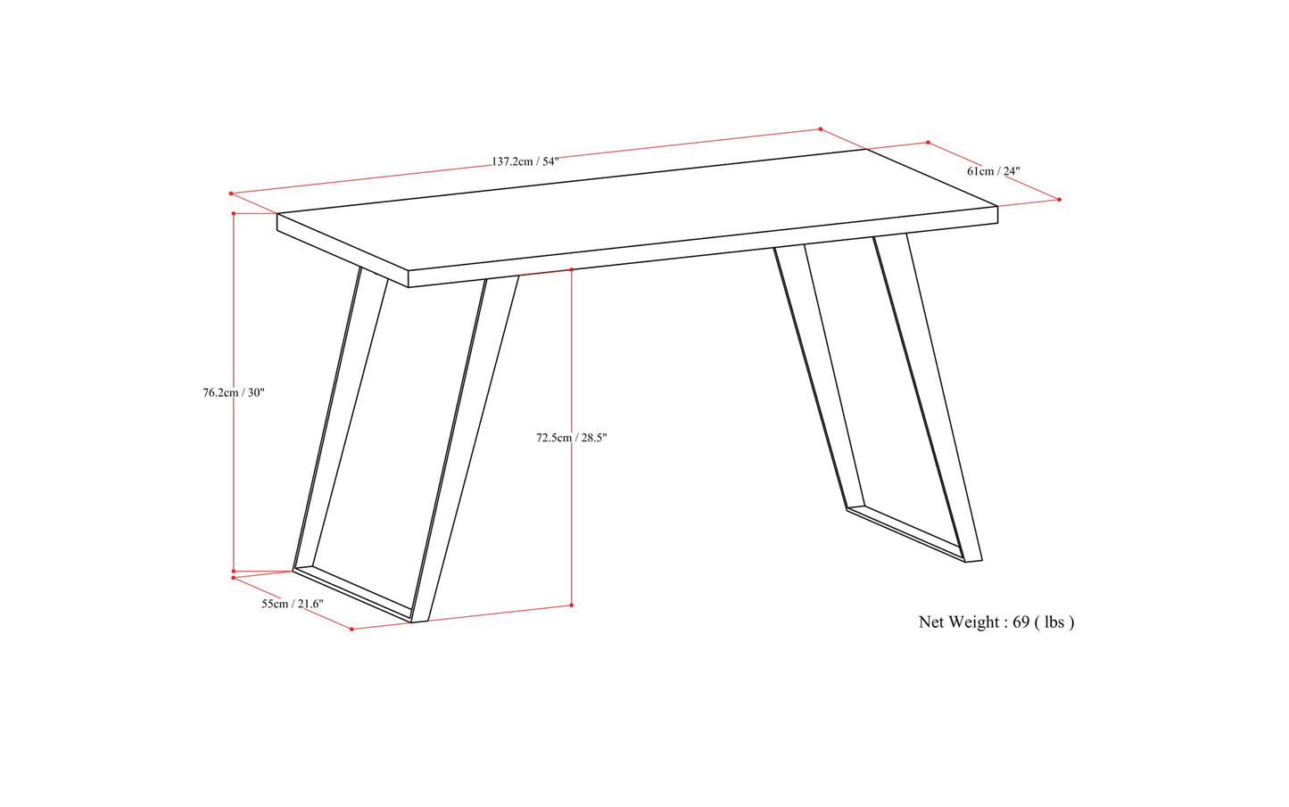 Rustic Natural Aged Brown | Lowry Flat Top Desk