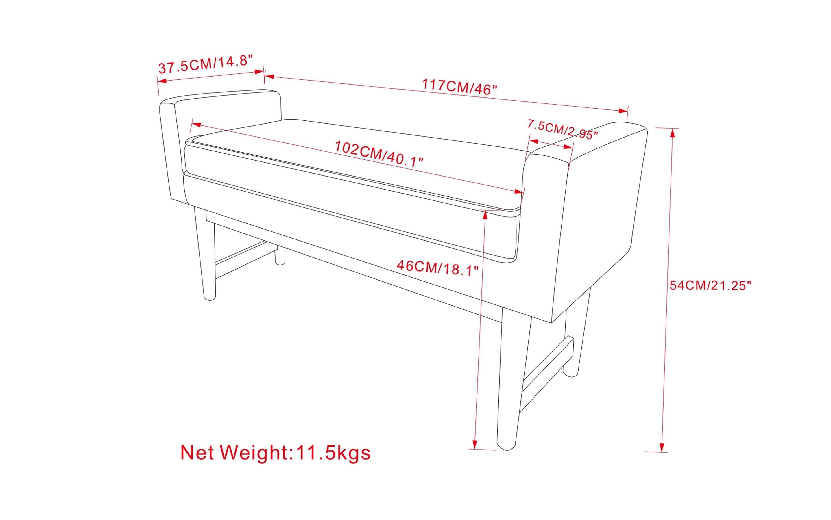 Pewter Grey Linen Style Polyester | Scott Ottoman Bench