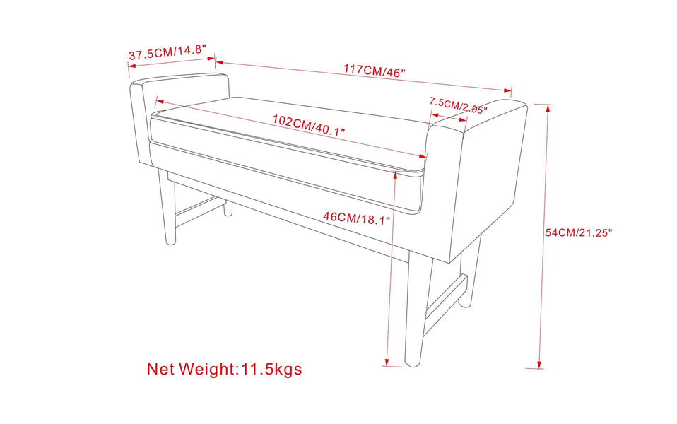 Pewter Grey Linen Style Polyester | Scott Ottoman Bench