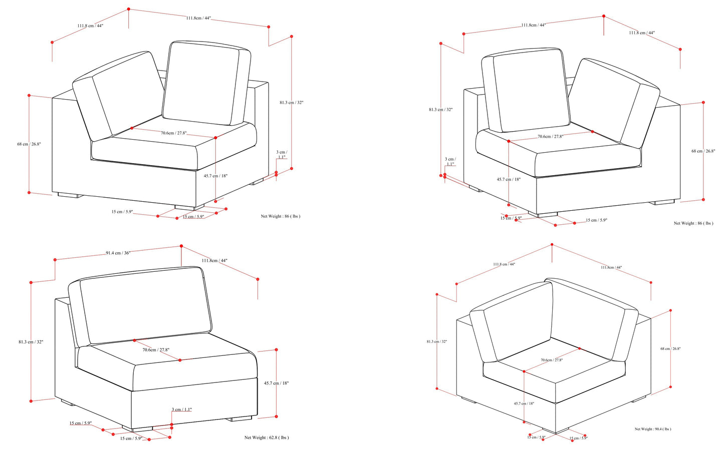 Jasmine U-Shaped Sectional