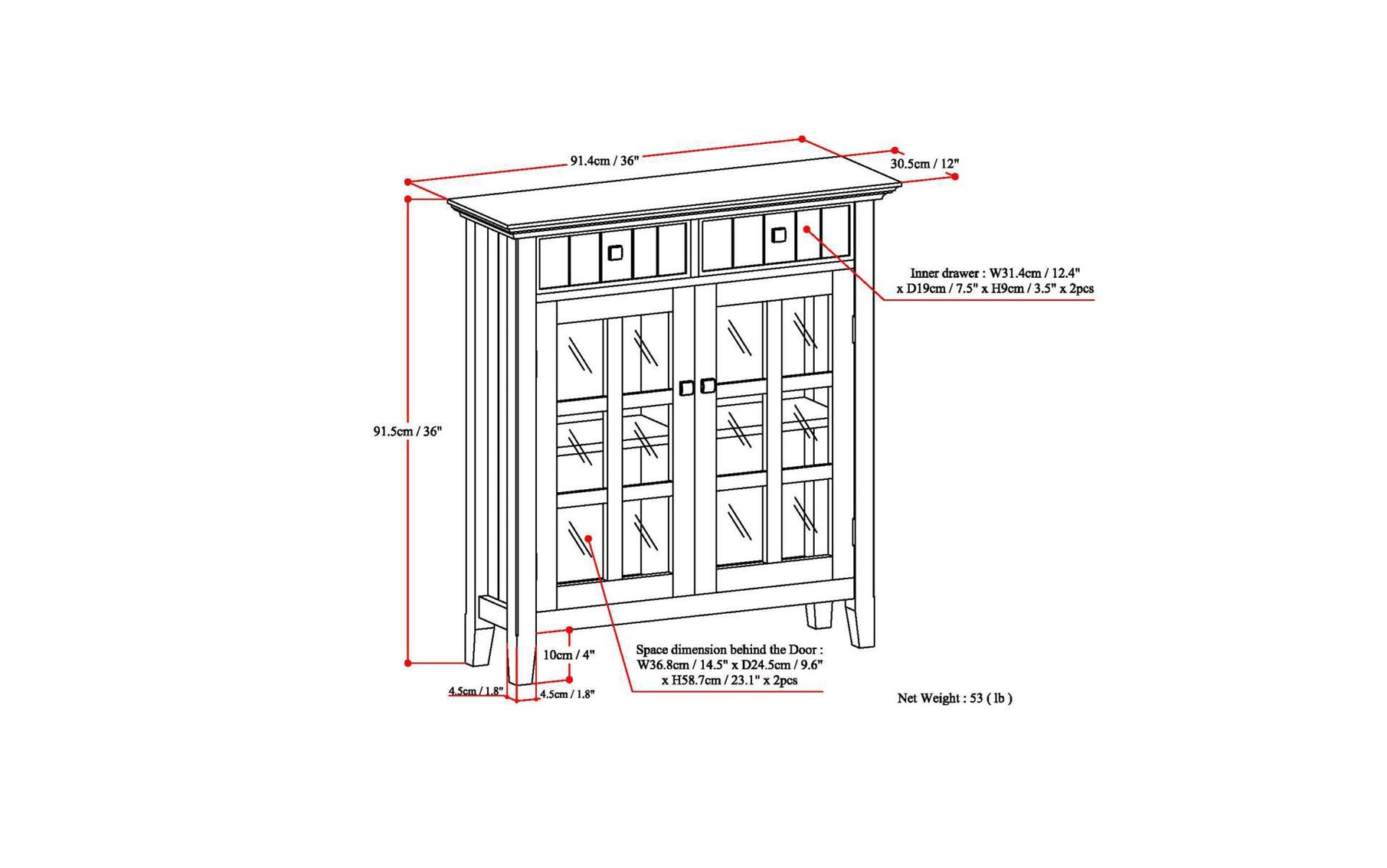Black | Acadian Entryway Storage Cabinet