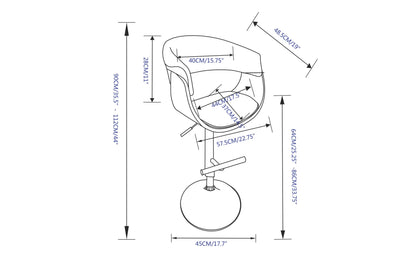 Denim Blue Linen Style Fabric | Sheldon Adjustable Swivel Bar Stool