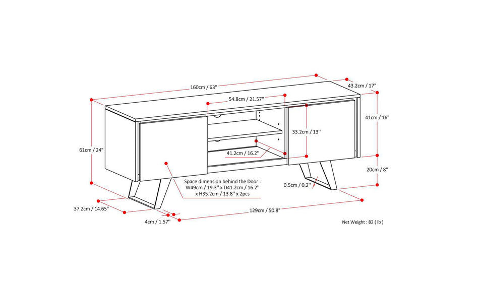 Rustic Natural Aged Brown | Lowry Solid Acacia Wood Wide TV Media Stand For TVs up to 70 Inches
