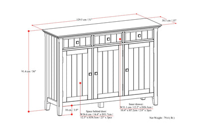 Acadian Wide Entryway Storage Cabinet