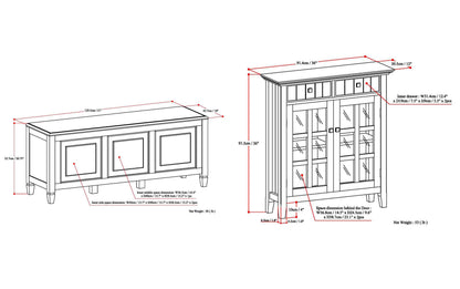 Black | Connaught 51-inch Storage Bench and 40-inch Cabinet