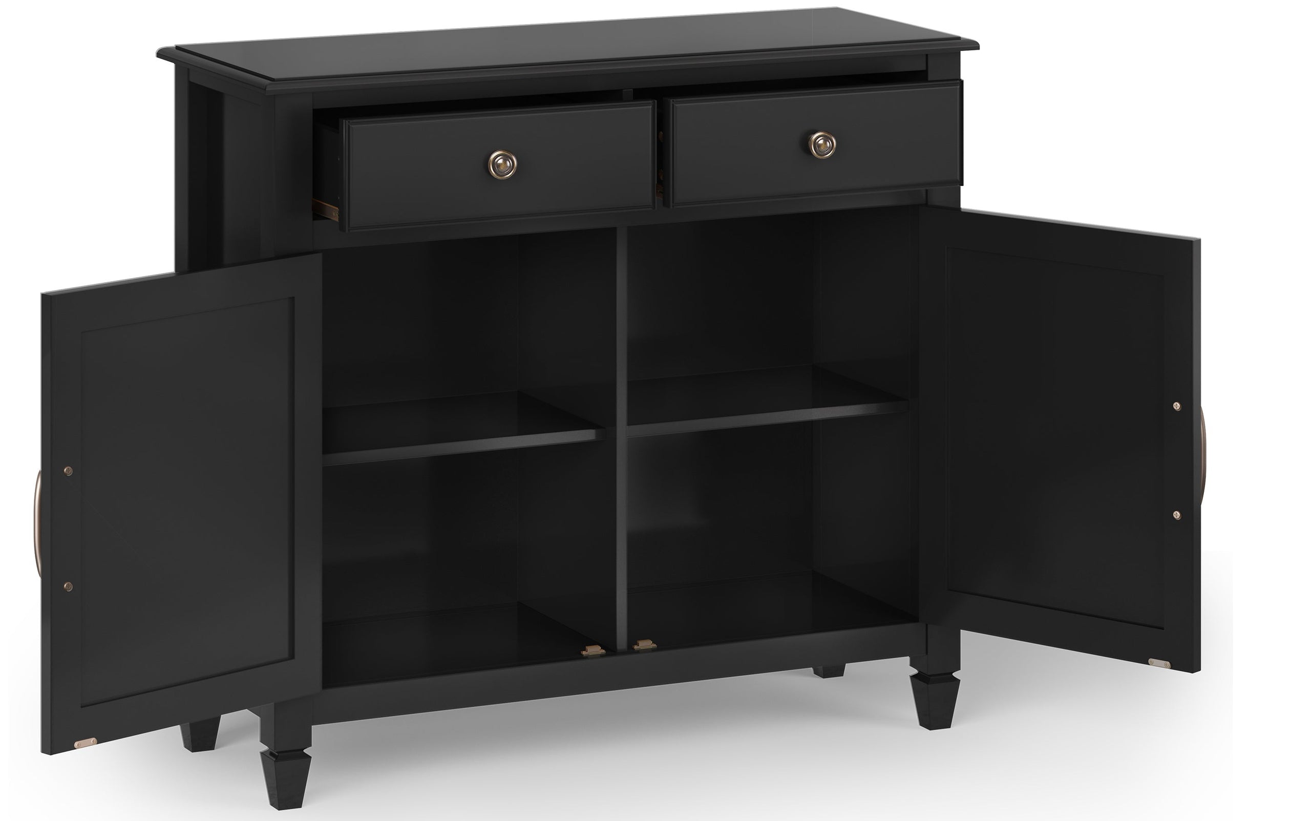 Black | Connaught 51-inch Storage Bench and 40-inch Cabinet