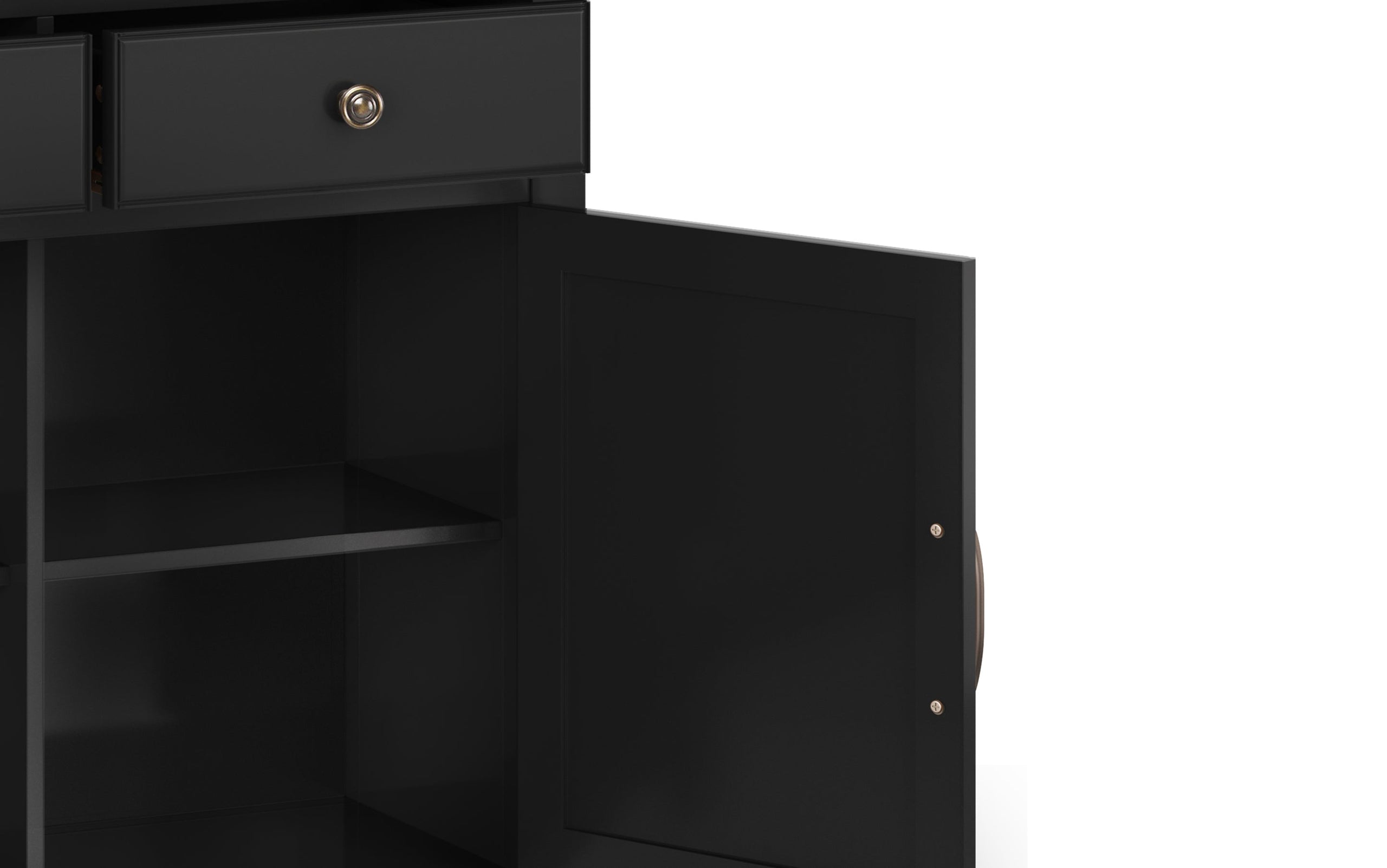 Black | Connaught 51-inch Storage Bench and 40-inch Cabinet