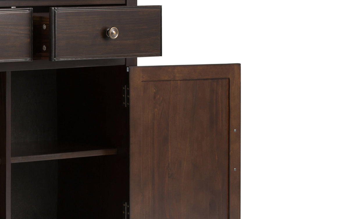 Dark Chestnut Brown | Connaught 51-inch Storage Bench and 40-inch Cabinet