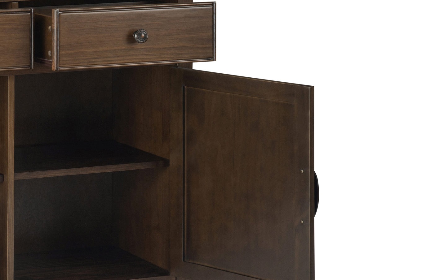 Natural Aged Brown | Connaught 51-inch Storage Bench and 40-inch Cabinet