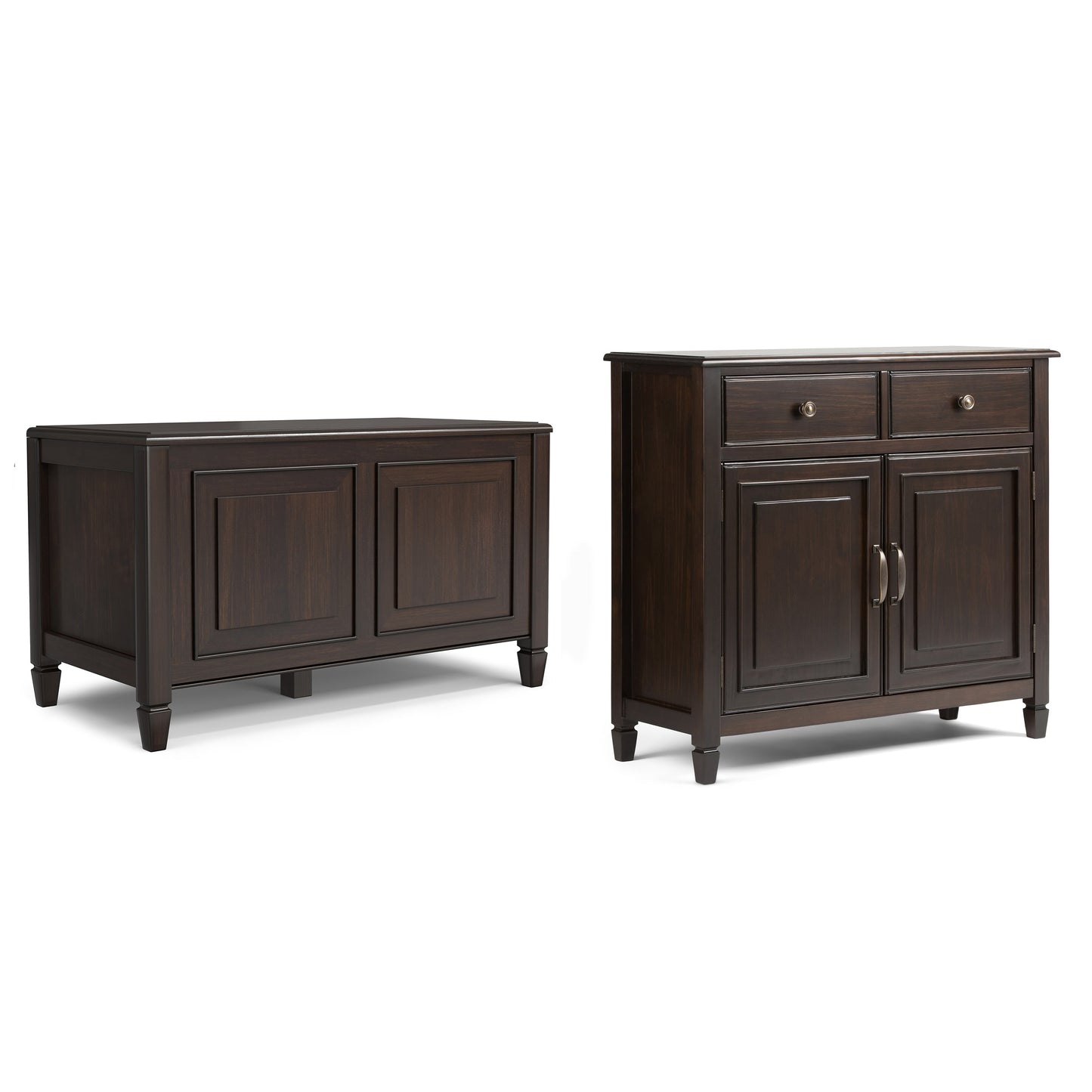Chestnut Brown | Connaught 36-inch Storage Bench and 40-inch Cabinet