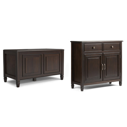 Chestnut Brown | Connaught 36-inch Storage Bench and 40-inch Cabinet