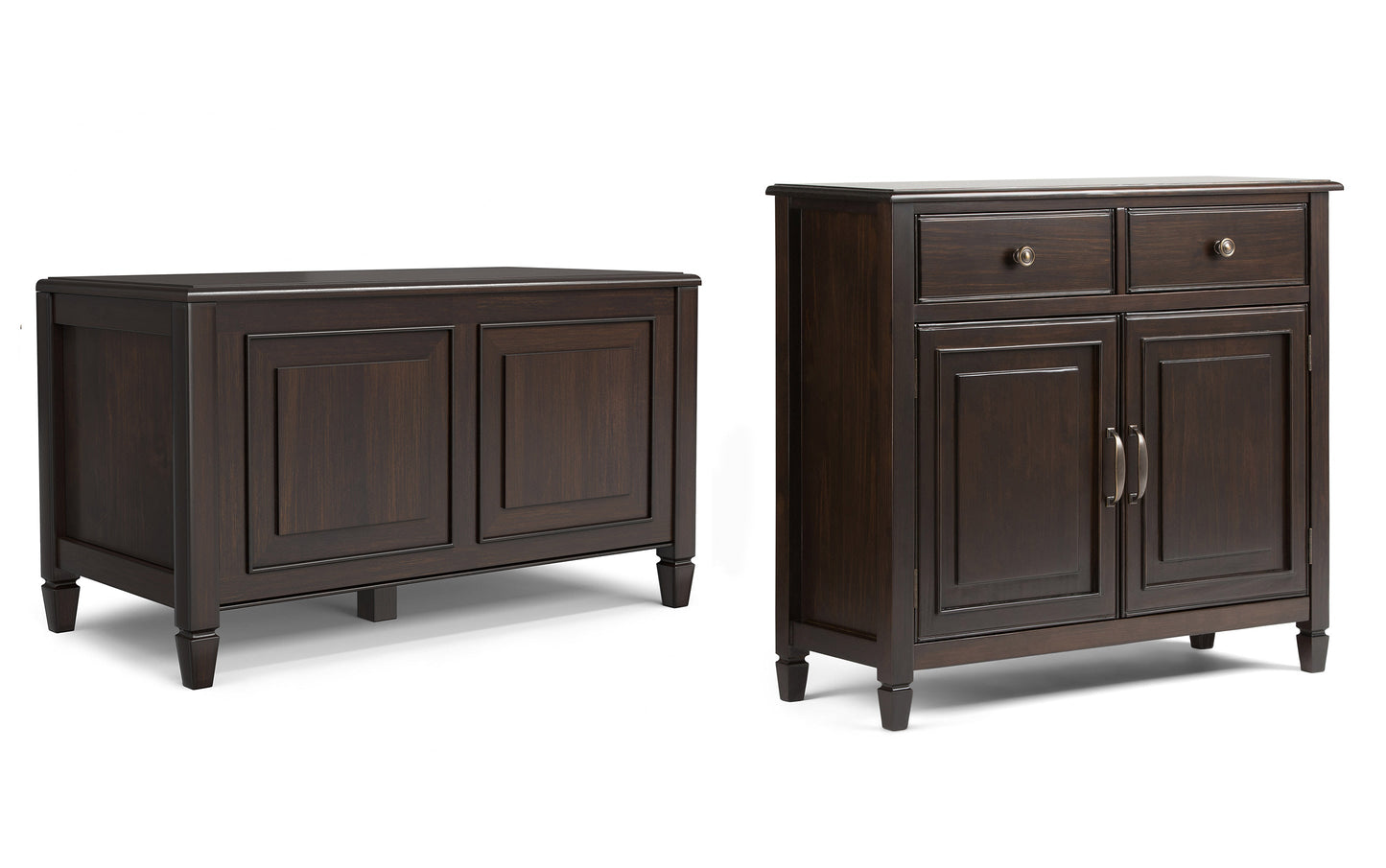 Chestnut Brown | Connaught 36-inch Storage Bench and 40-inch Cabinet