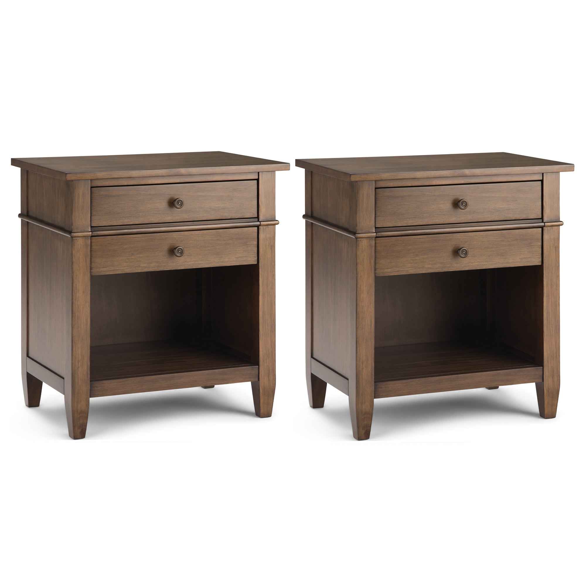 Rustic Natural Aged Brown | Carlton 24 inch Bedside Table (Set of 2)
