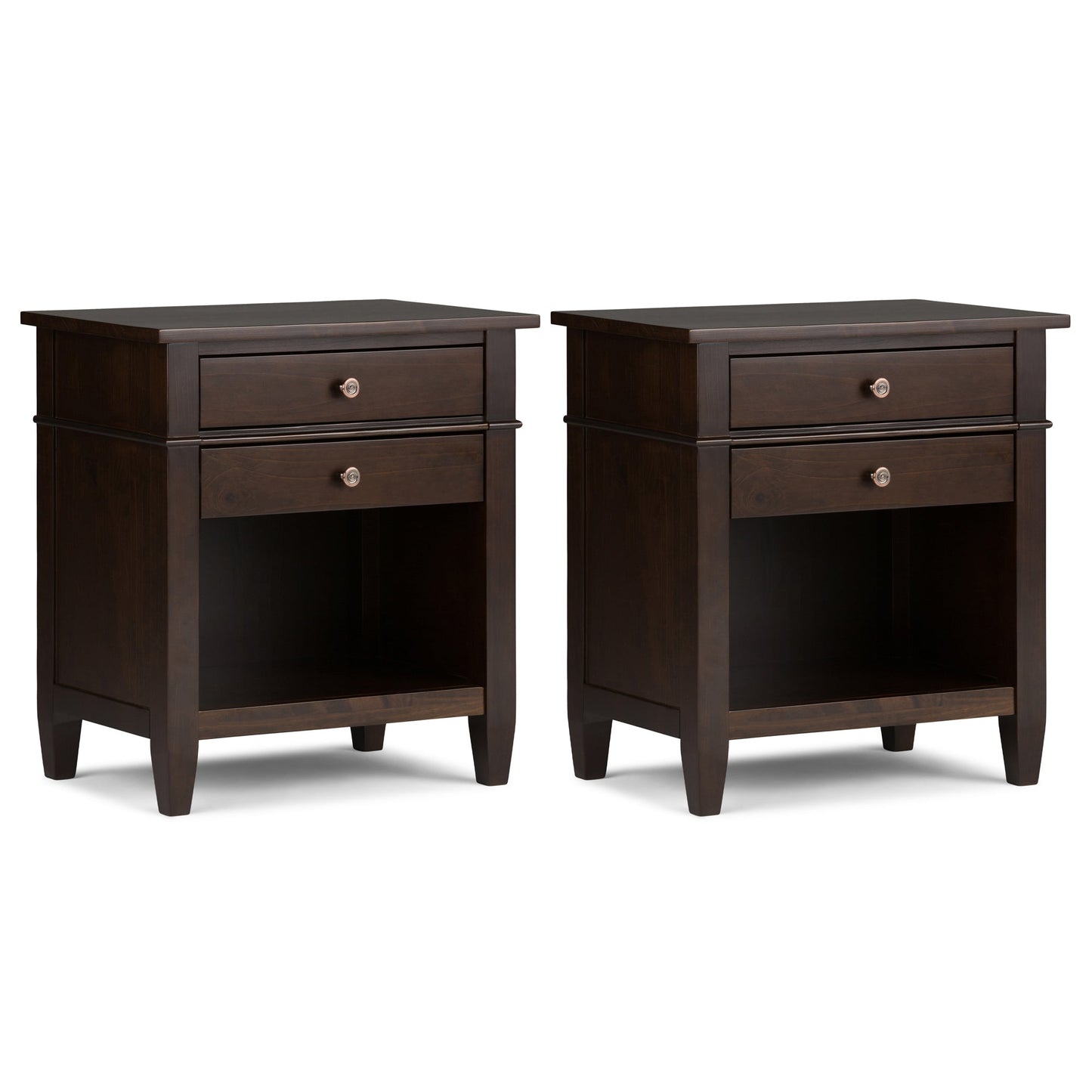 Dark Tobacco Brown | Carlton 24 inch Bedside Table (Set of 2)