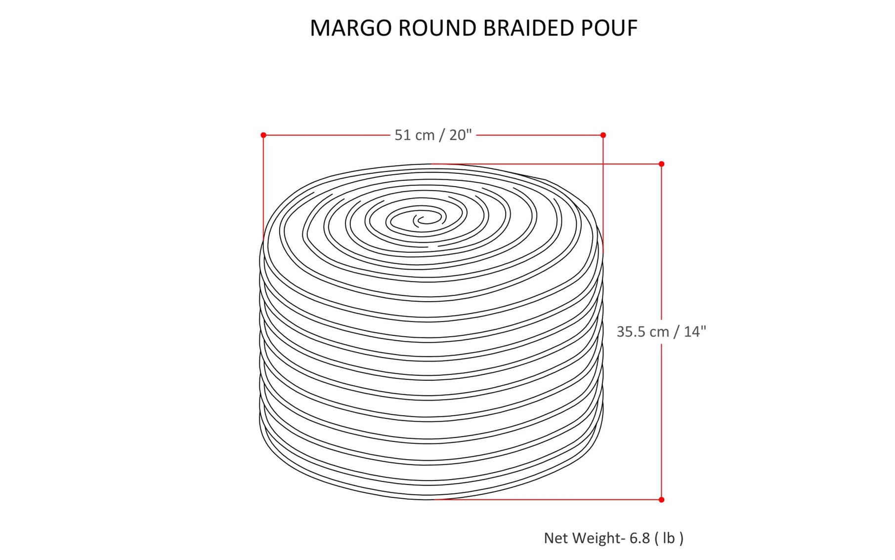 Green | Margo Round Pouf