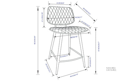 Black Vegan Leather | Raya Counter Height Stool (Set of 2)