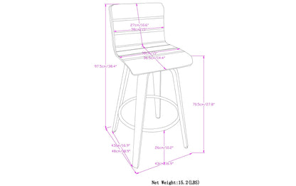 Grey Linen Style Fabric | Roland Swivel Bar Stool in Linen