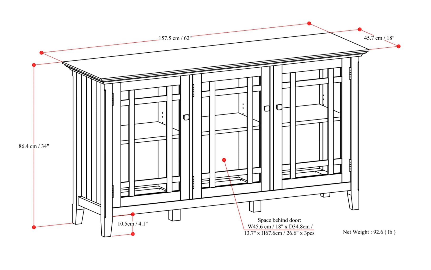 Bedford Wide Storage Cabinet