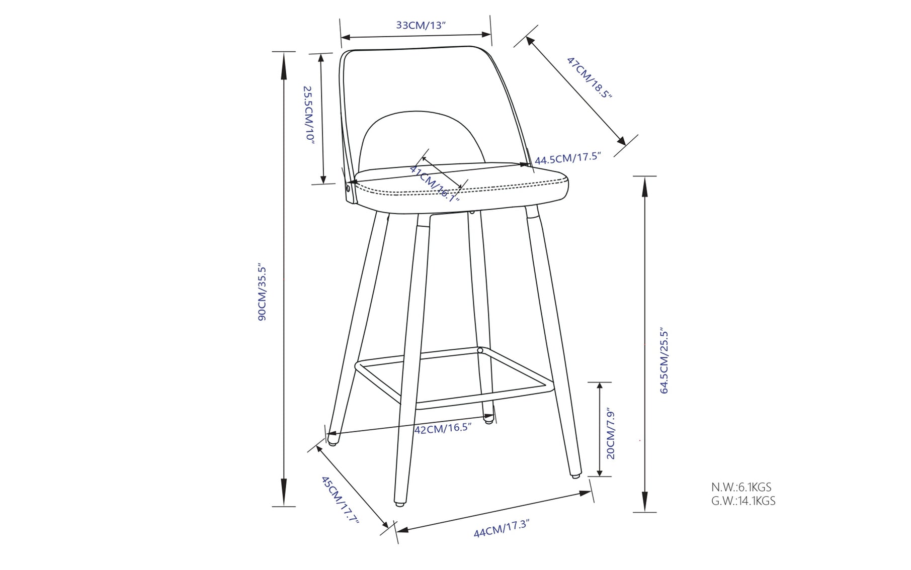 Micah Counter Height Stool (Set of 2)