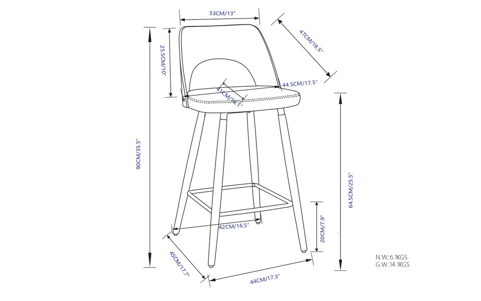 Micah Counter Height Stool (Set of 2)