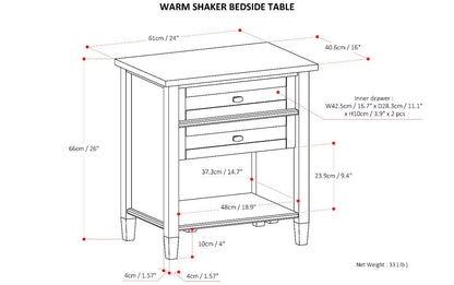 Russet Brown | Warm Shaker Bedside Table