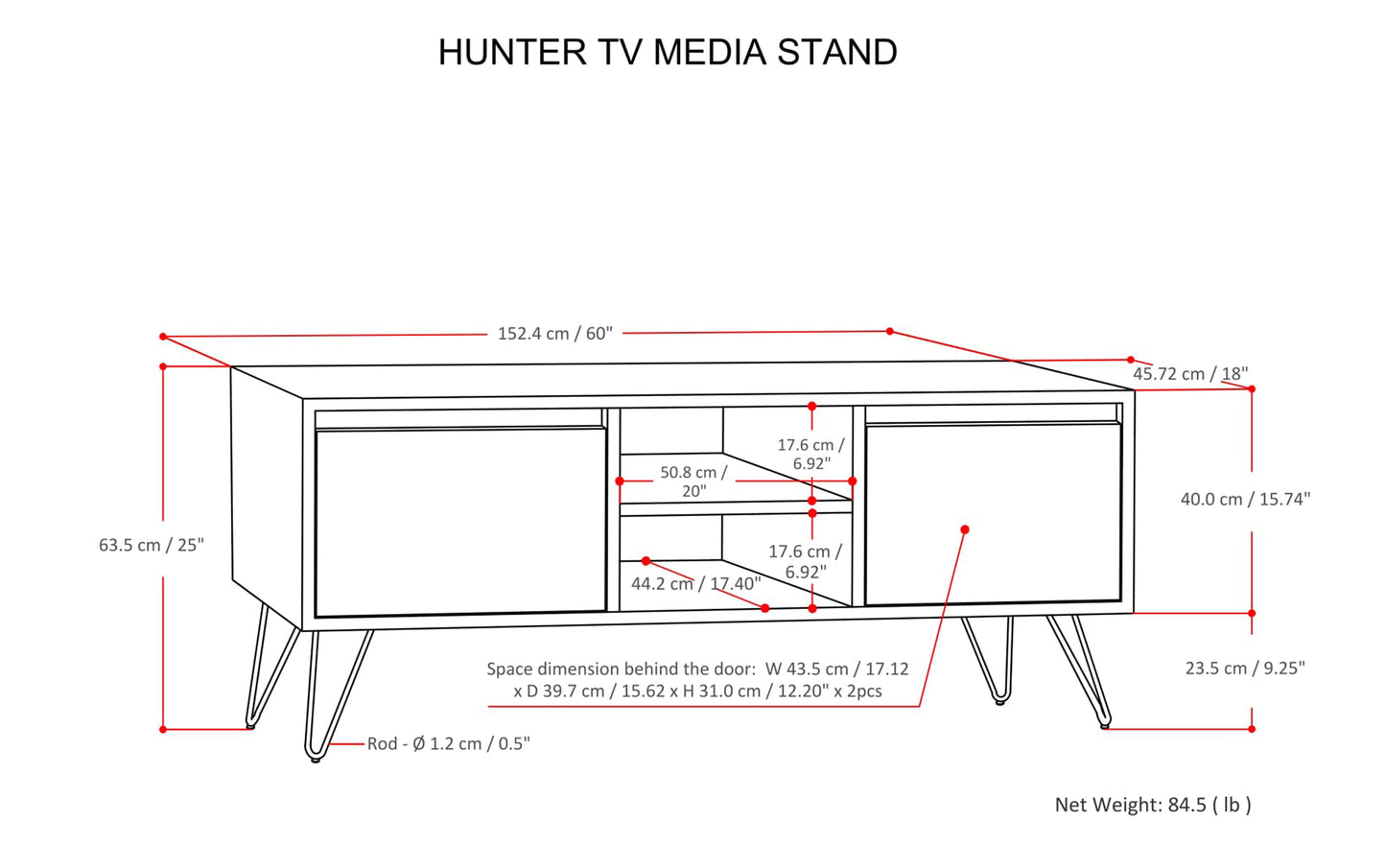 Umber Brown Mango | Hunter TV Media Stand in Mango