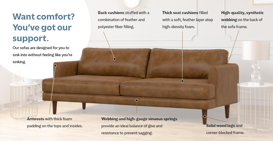 Simpli Home Sofa for comfort