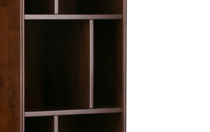Medium Auburn Brown | Draper 60W TV Stand with Set of Two 22W Cubbie Bookcases w/ Drawer