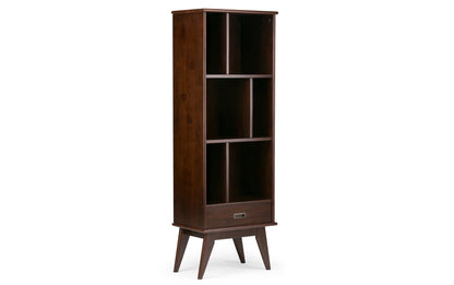 Medium Auburn Brown | Draper 60W TV Stand with Set of Two 22W Cubbie Bookcases w/ Drawer