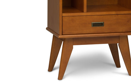 Teak Brown | Draper 60W TV Stand with Set of Two 22W Cubbie Bookcases w/ Drawer