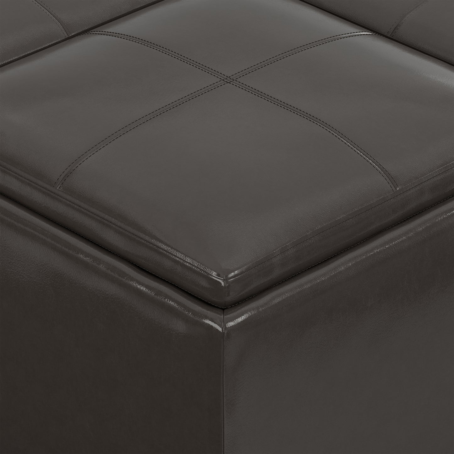 Tanners Brown Vegan Leather | Avalon Table Ottoman in Vegan Leather