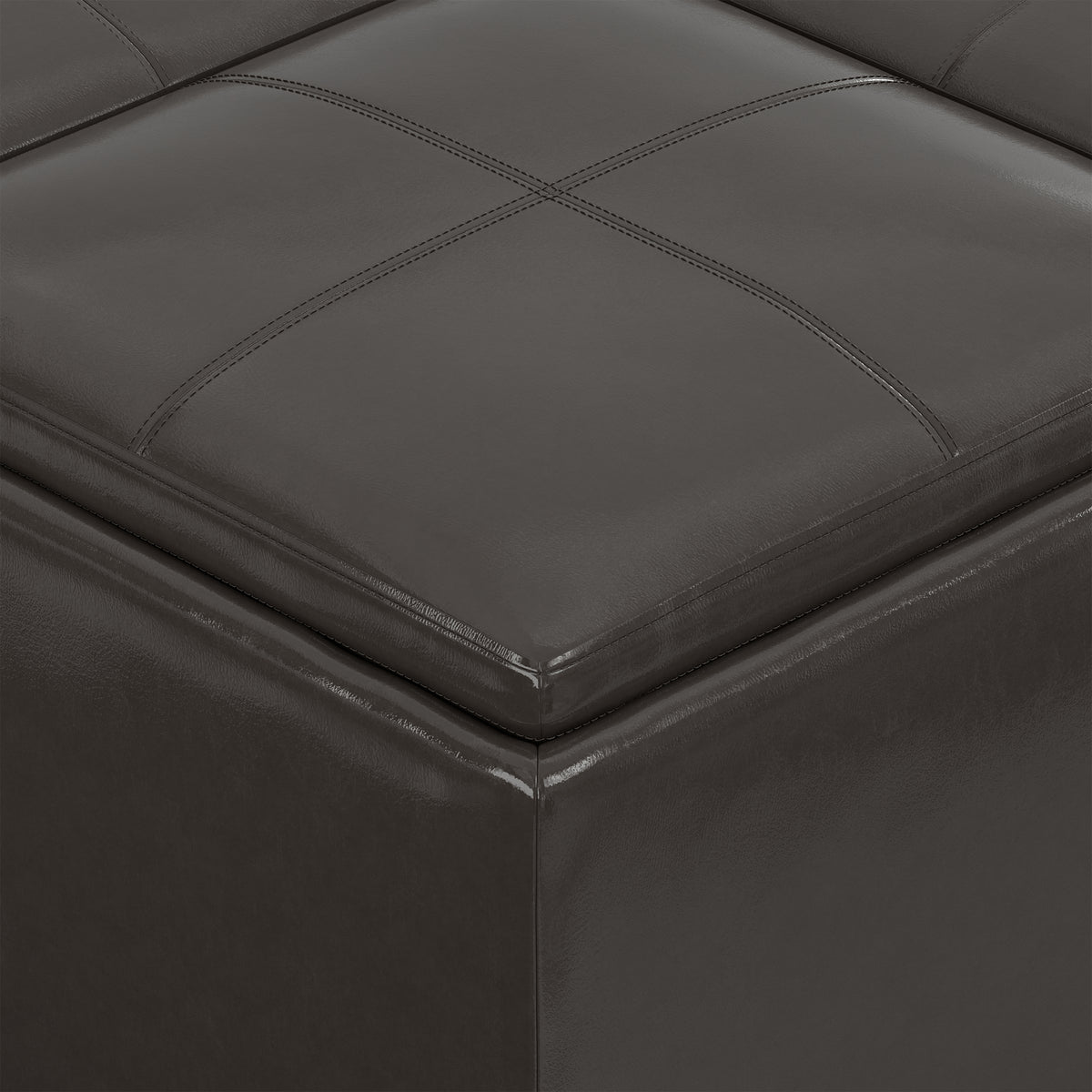 Tanners Brown Vegan Leather | Avalon Table Ottoman in Vegan Leather