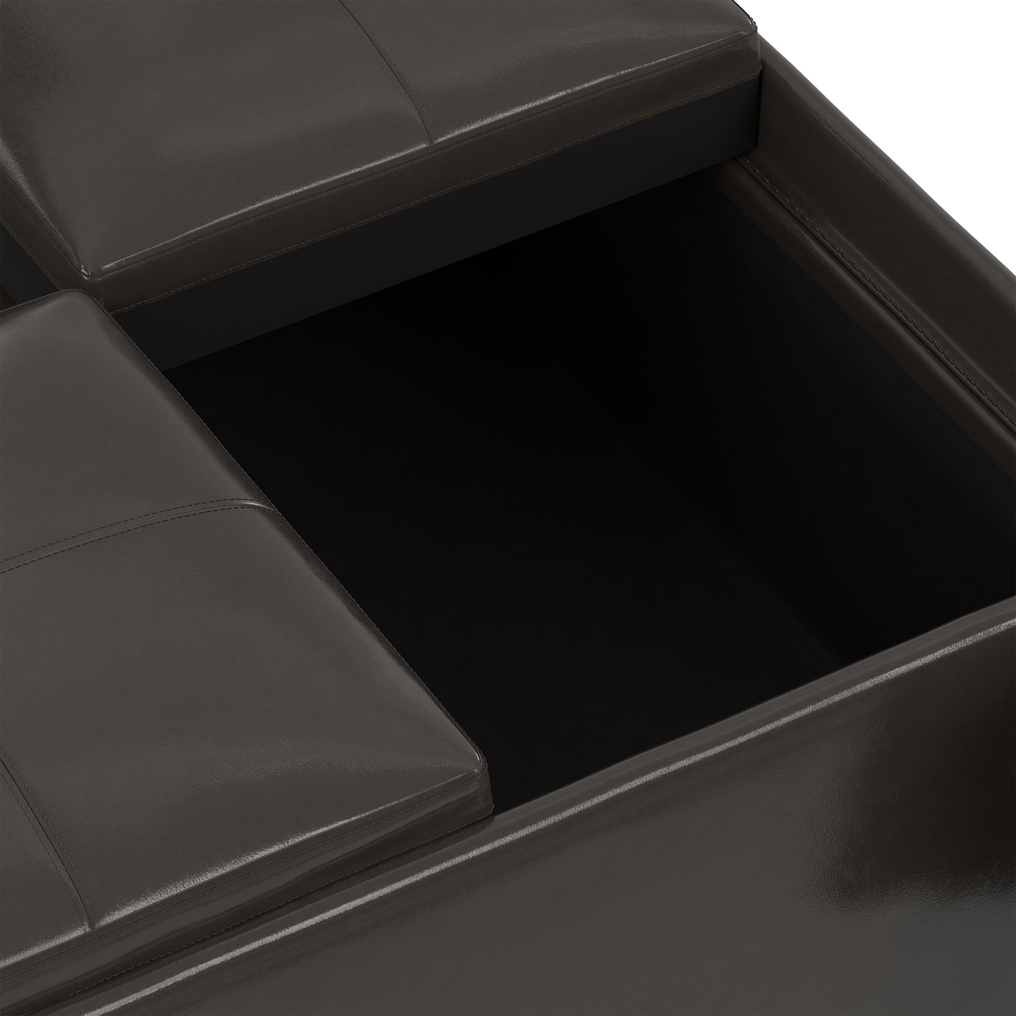 Tanners Brown Vegan Leather | Avalon Table Ottoman in Vegan Leather