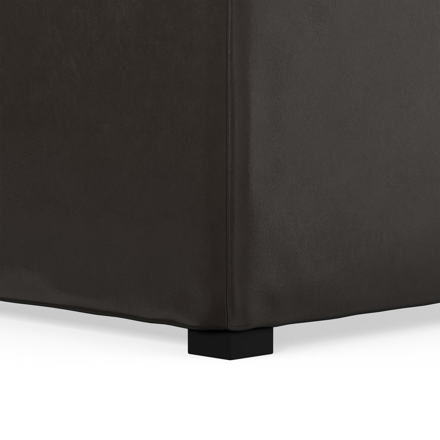 Tanners Brown Vegan Leather | Avalon Table Ottoman in Vegan Leather