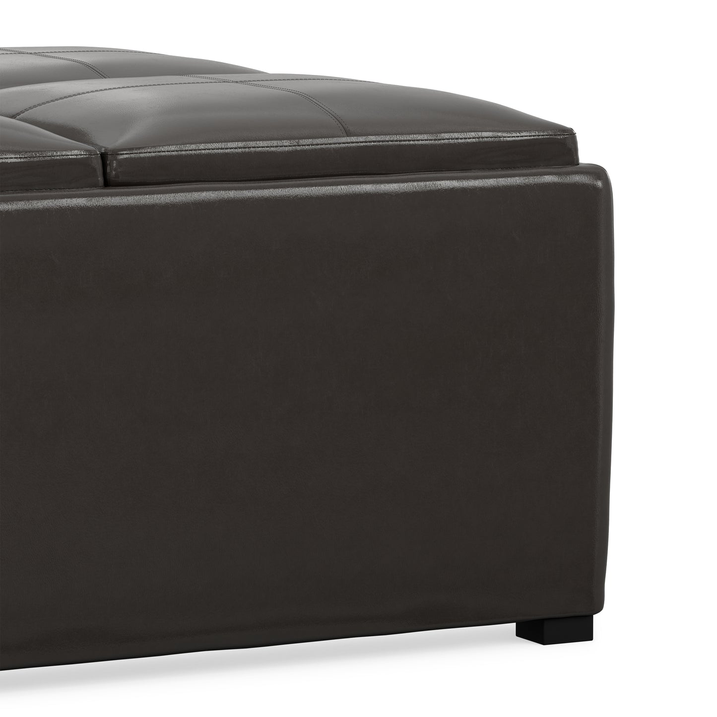 Tanners Brown Vegan Leather | Avalon Table Ottoman in Vegan Leather
