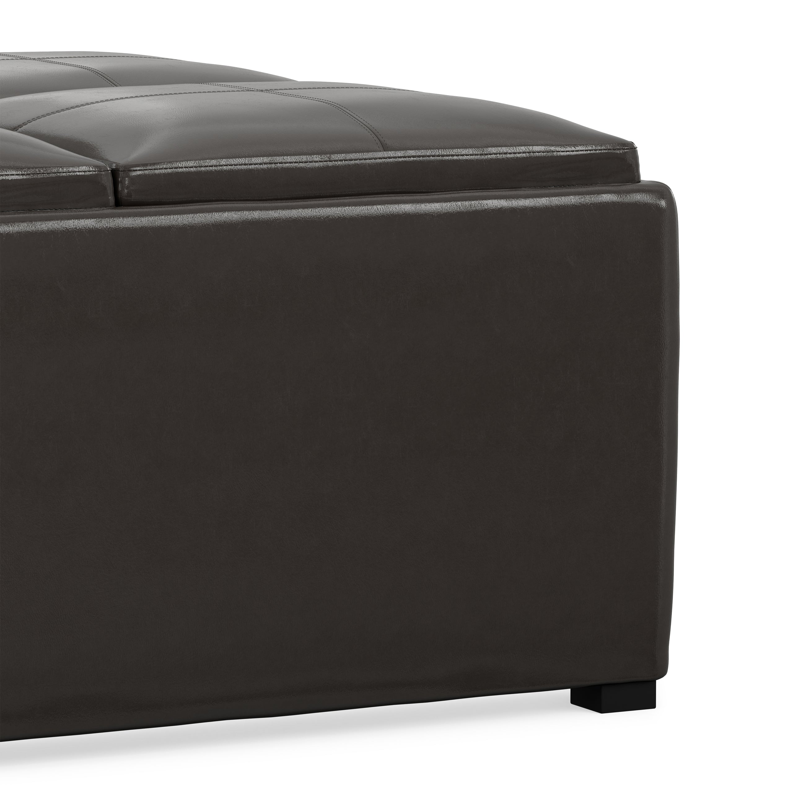 Tanners Brown Vegan Leather | Avalon Table Ottoman in Vegan Leather