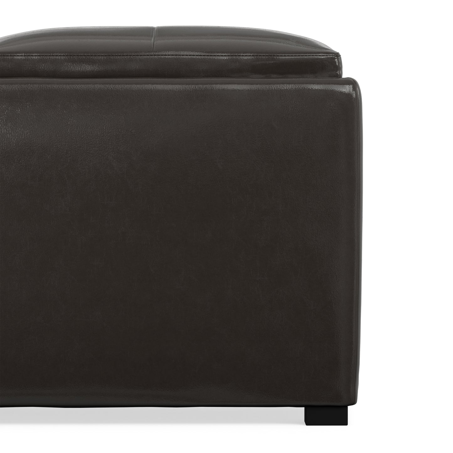 Tanners Brown Vegan Leather | Avalon Table Ottoman in Vegan Leather