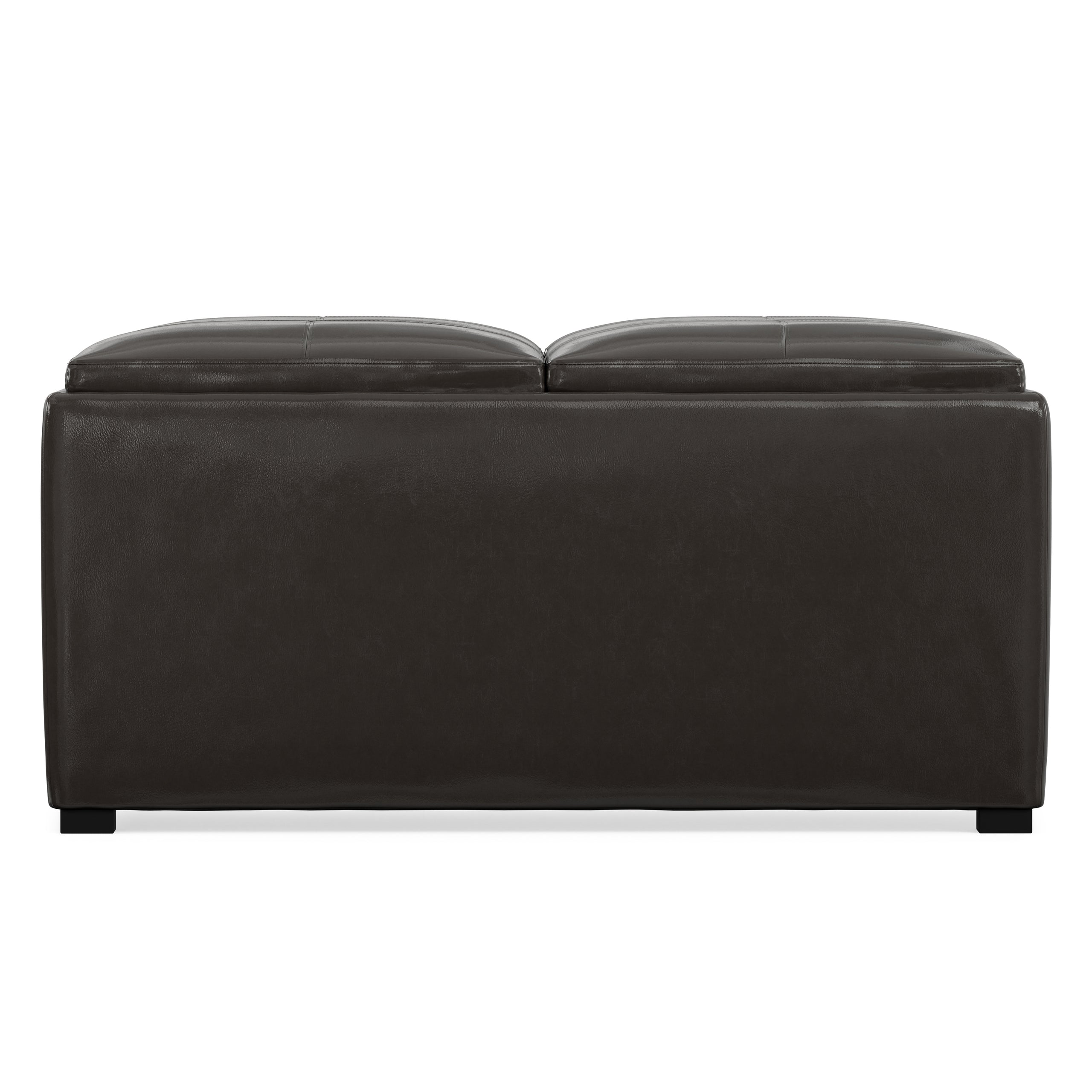 Tanners Brown Vegan Leather | Avalon Table Ottoman in Vegan Leather
