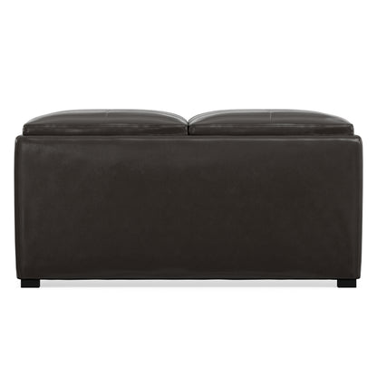 Tanners Brown Vegan Leather | Avalon Table Ottoman in Vegan Leather