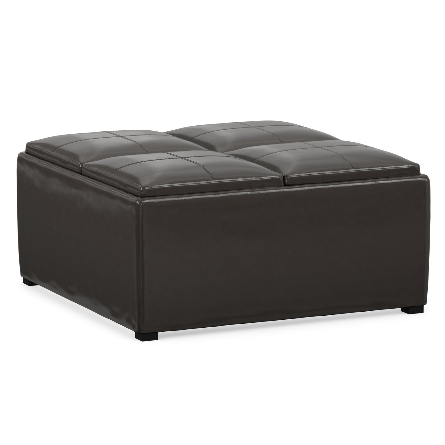 Tanners Brown Vegan Leather | Avalon Table Ottoman in Vegan Leather