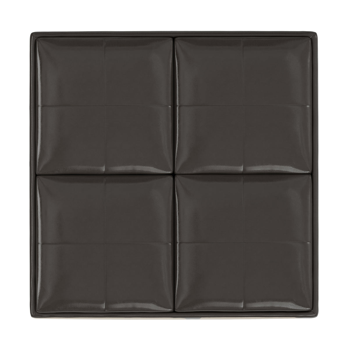 Tanners Brown Vegan Leather | Avalon Table Ottoman in Vegan Leather