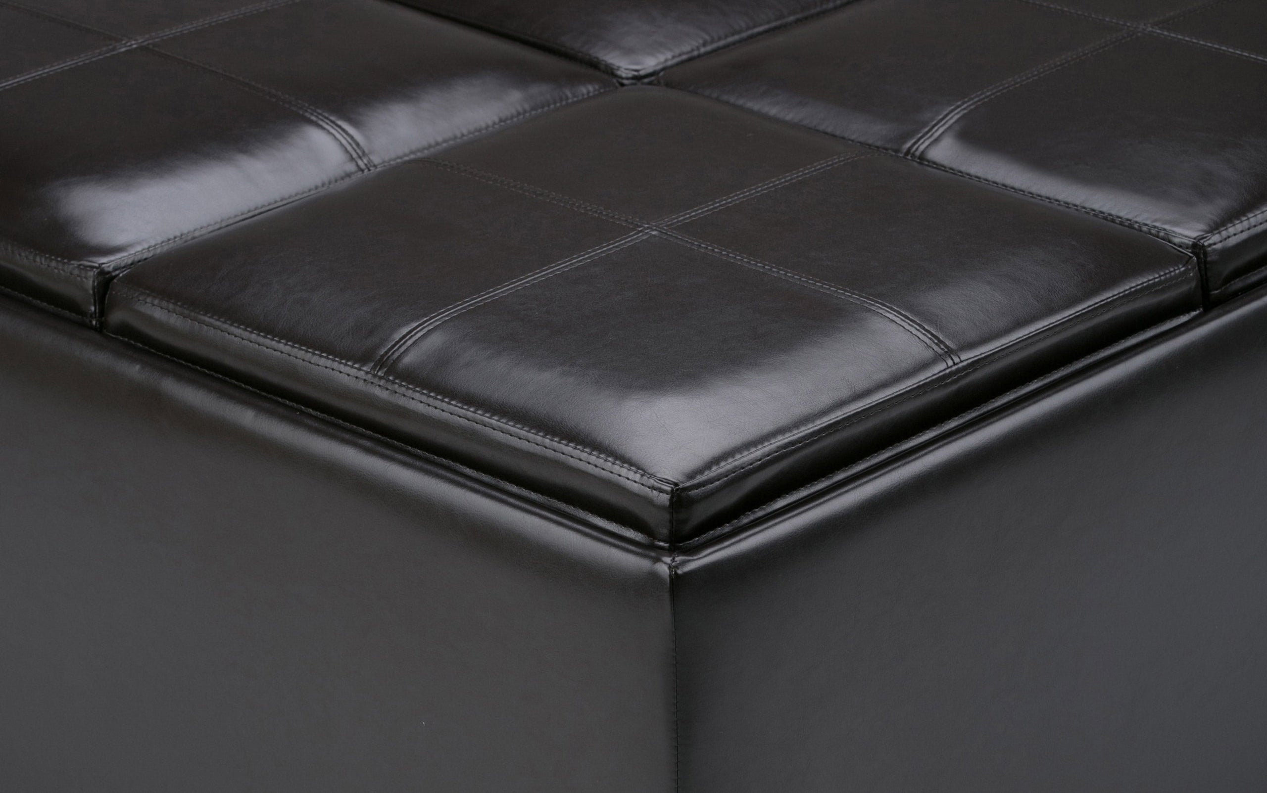 Tanners Brown Vegan Leather | Avalon Table Ottoman in Vegan Leather