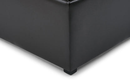 Tanners Brown Vegan Leather | Avalon Table Ottoman in Vegan Leather