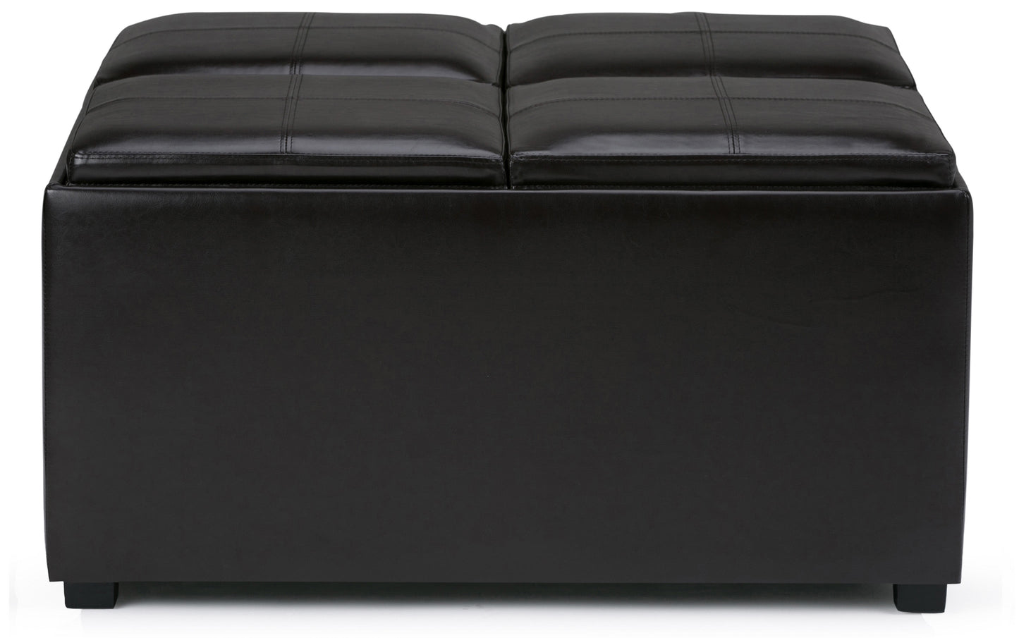 Tanners Brown Vegan Leather | Avalon Table Ottoman in Vegan Leather