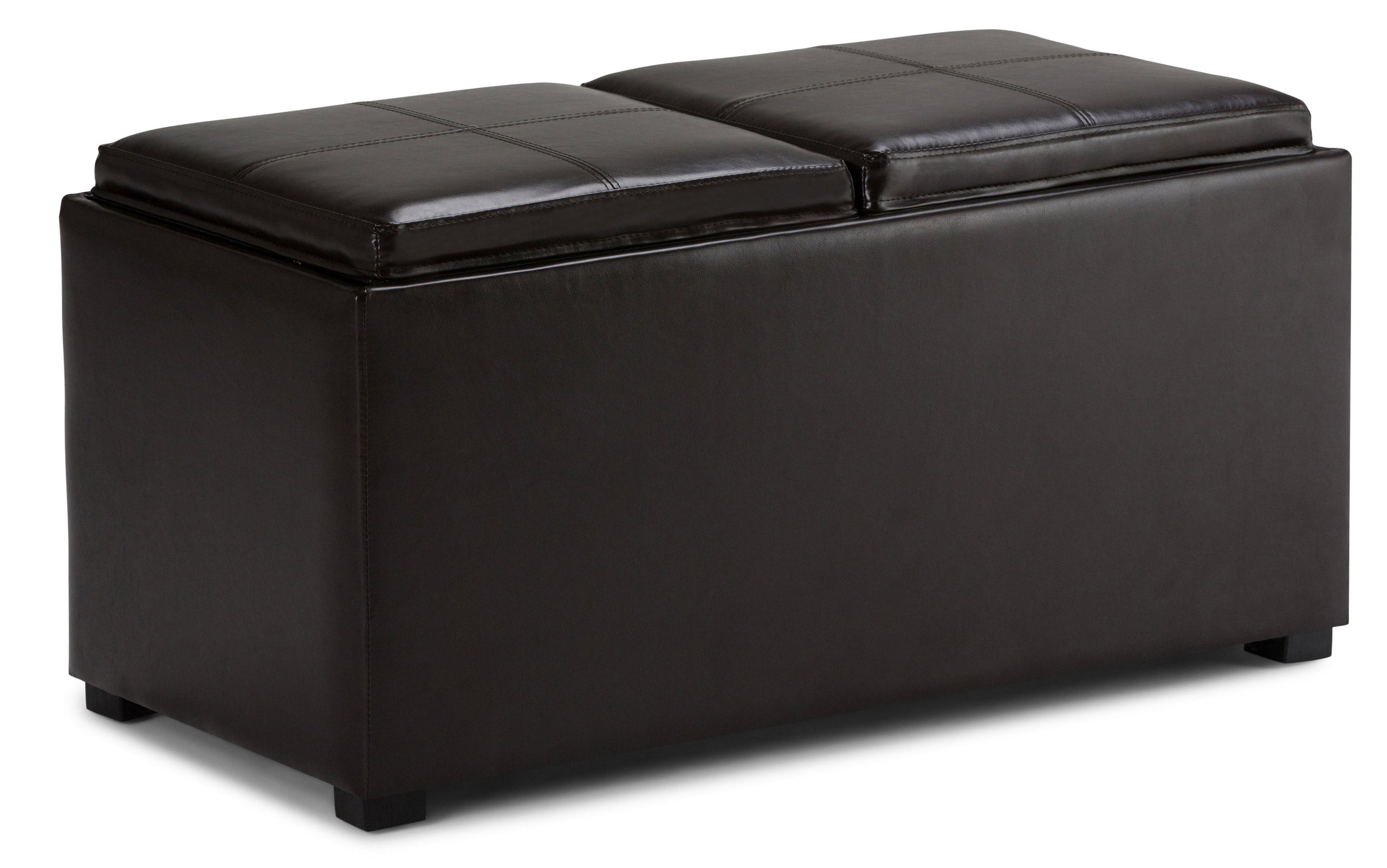 Tanners Brown Vegan Leather | Avalon Vegan Leather 5 piece Storage Ottoman