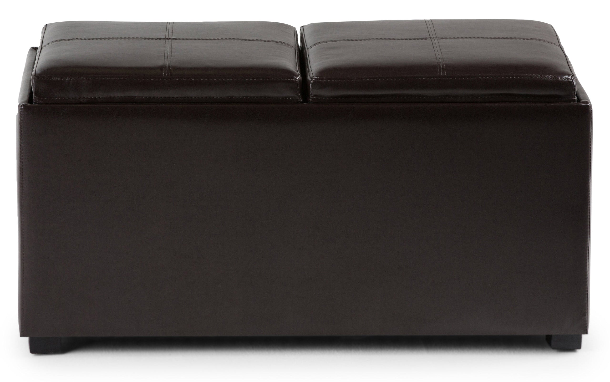 Tanners Brown Vegan Leather | Avalon Vegan Leather 5 piece Storage Ottoman