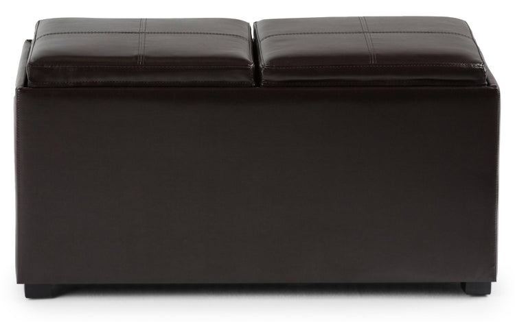 Tanners Brown Vegan Leather | Avalon Vegan Leather 5 piece Storage Ottoman